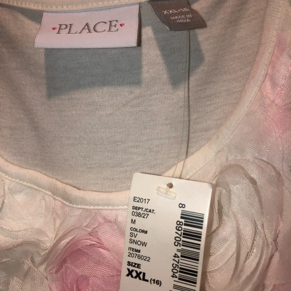 Children’s Place Rose Pink Floral Embellished Special Occasion Dress Sz 16 NWT